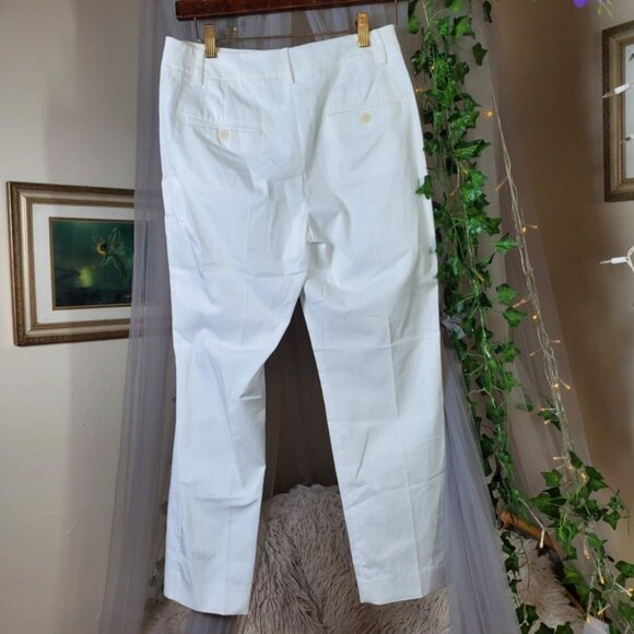 Max Mara NWT Weekend Cropped Cigarette Pants Cotton White Size 4 Stretch $260 - Picture 3 of 7